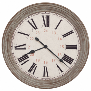 Reclaimed-Wood-Style Wall Clock — view 1