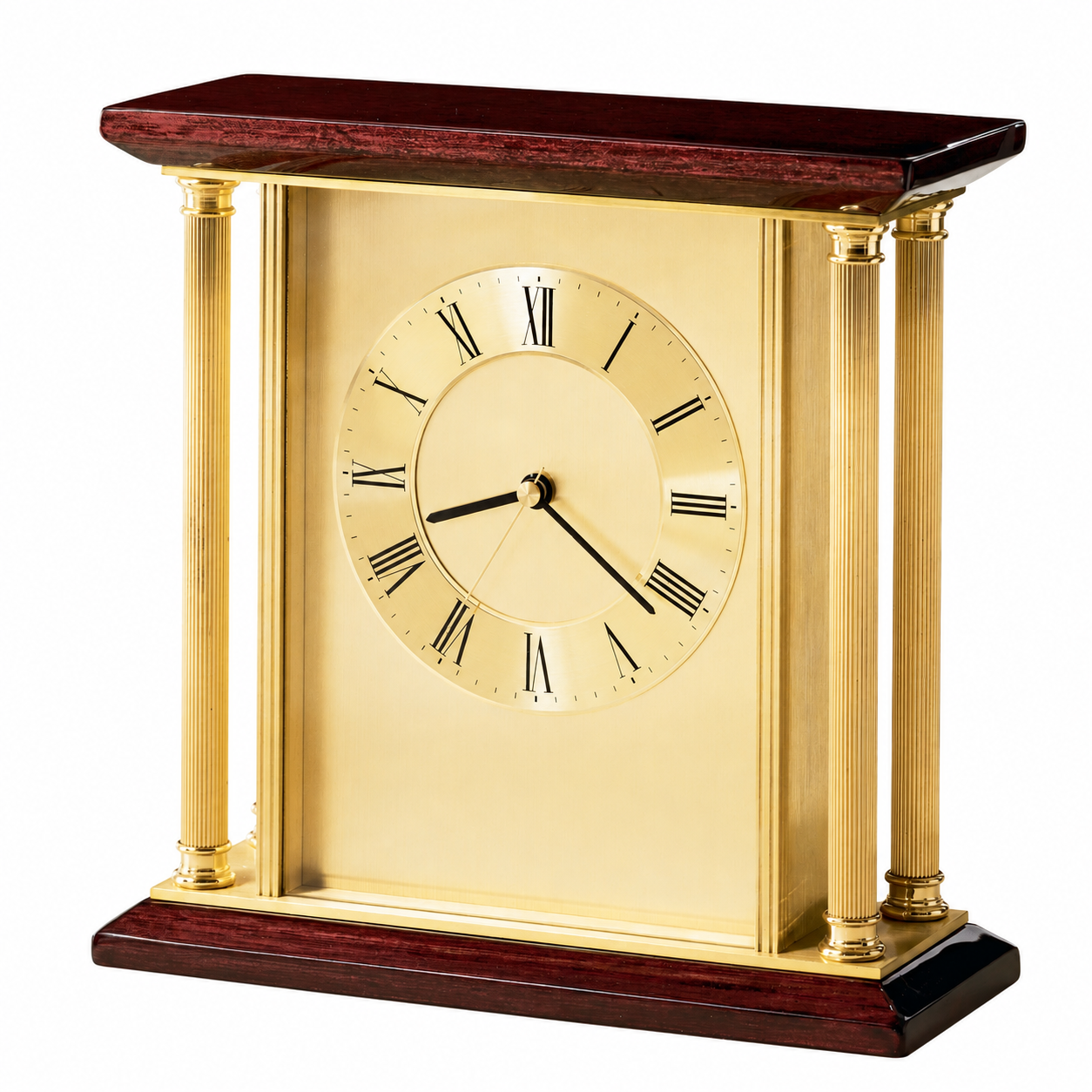 Gold-Tone Metal Table Clock