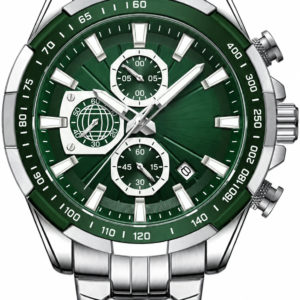 Green Multi-Dial Watch with Steel Bracelet — view 2